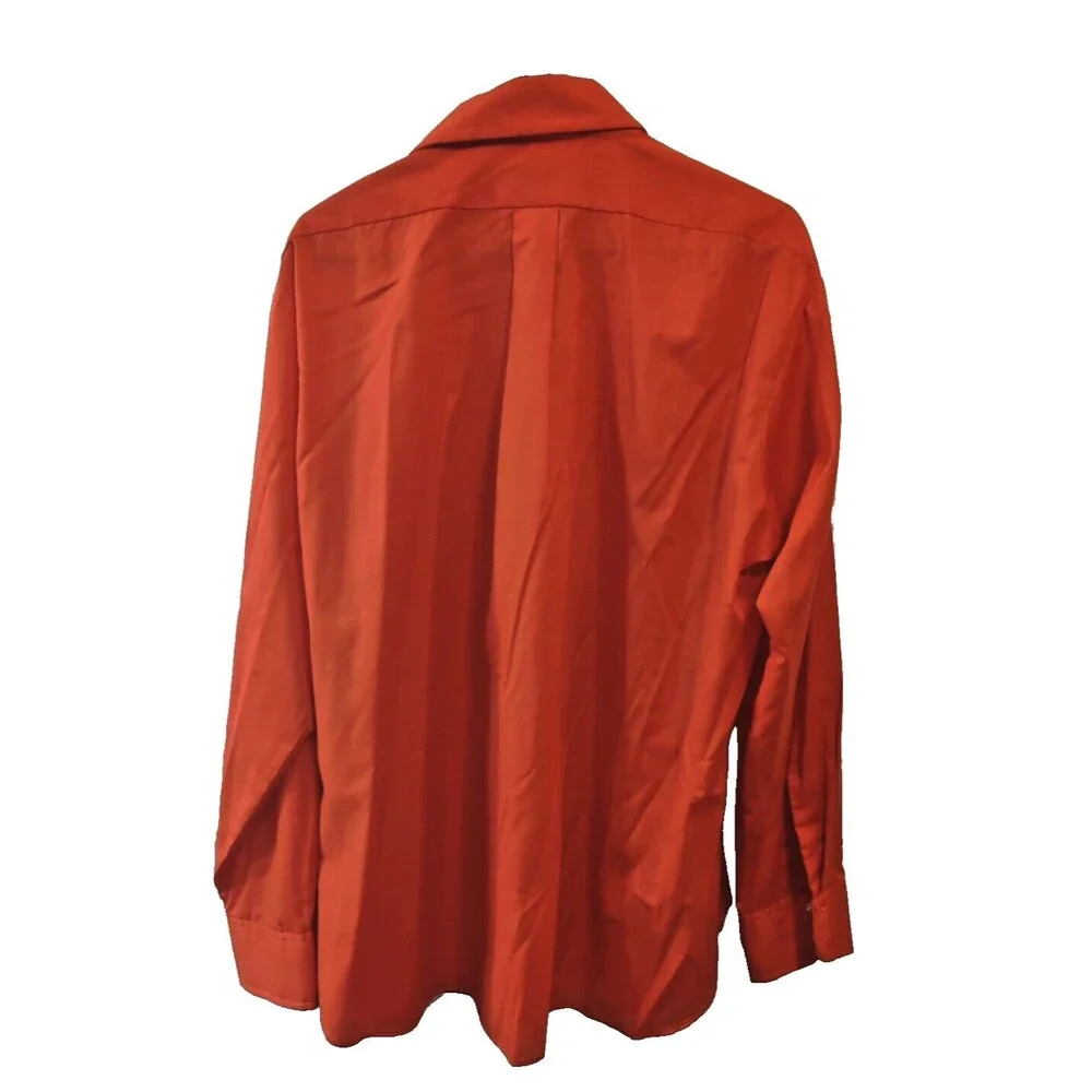 Vintage Arrow "Shirt Tails" Color Red Long Sleeve Point Collar Shirt 17-17 1/2 - Picture 6 of 8